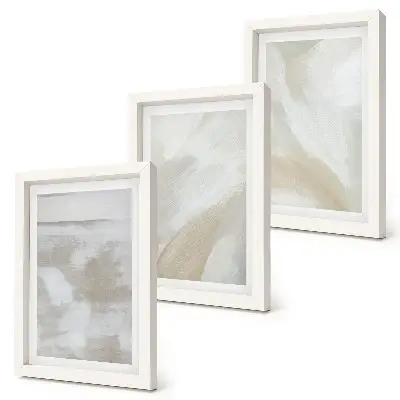 3-Piece Abstract Brush Strokes Wall Art Set on canvas