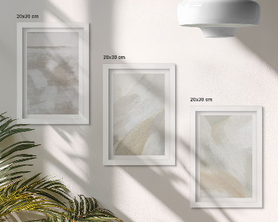 3-piece wall art set Brush strokes abstract paint on canvas