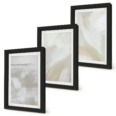 3-Piece Abstract Brush Strokes Wall Art Set on canvas