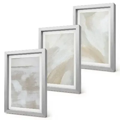 3-Piece Abstract Brush Strokes Wall Art Set on canvas