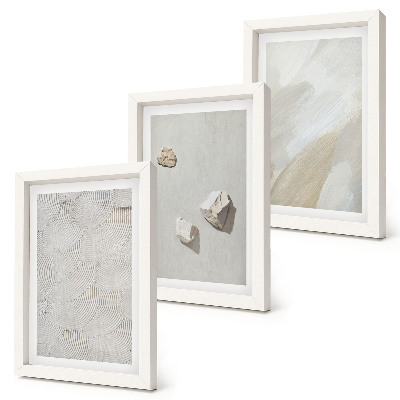 Photo frame wall Sand, stones and modern paint textures