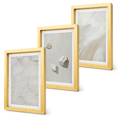 Photo frame wall Sand, stones and modern paint textures
