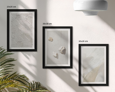 Photo frame wall Sand, stones and modern paint textures