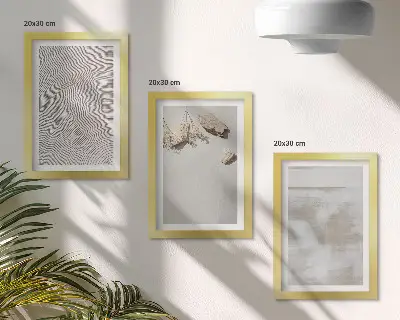 Framed triptych boho style sand stones and worn texture