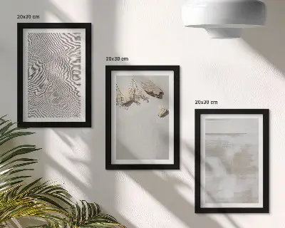Framed triptych boho style sand stones and worn texture