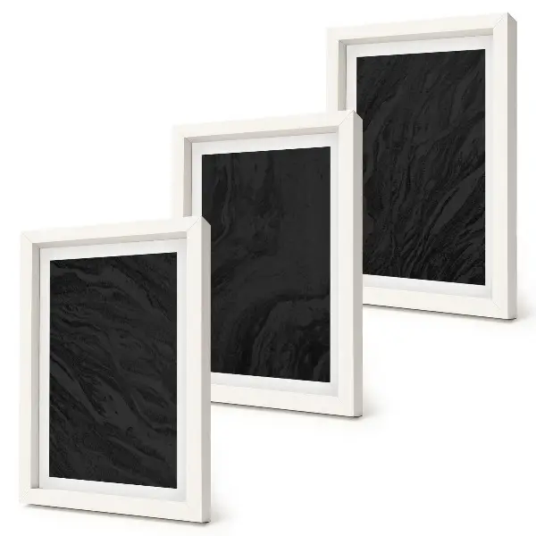 3-piece wall art set with dark marble elegant textures in a glamorous style