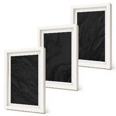 3-piece wall art set with dark marble elegant textures in a glamorous style