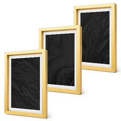 3-piece wall art set with dark marble elegant textures in a glamorous style