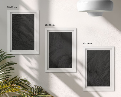 3-piece wall art set Dark marble elegant textures in a glamorous style