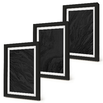 3-piece wall art set Dark marble elegant textures in a glamorous style