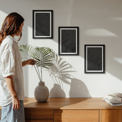 3-piece wall art set Dark marble elegant textures in a glamorous style