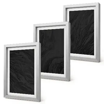 3-piece wall art set with dark marble elegant textures in a glamorous style