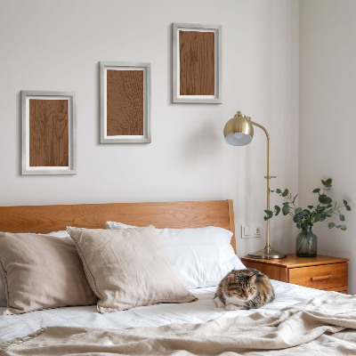 Framed triptych Wood pattern tree bark texture minimalism