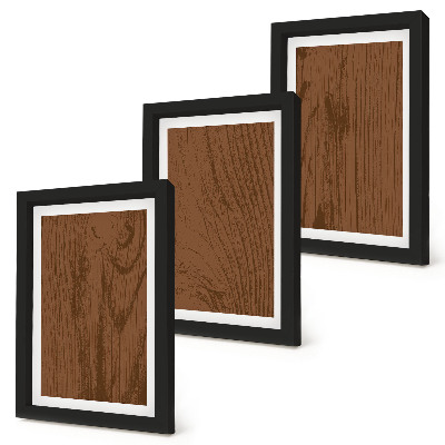 Framed triptych Wood pattern tree bark texture minimalism