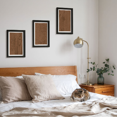 Framed triptych Wood pattern tree bark texture minimalism