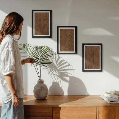 Framed triptych Wood pattern tree bark texture minimalism