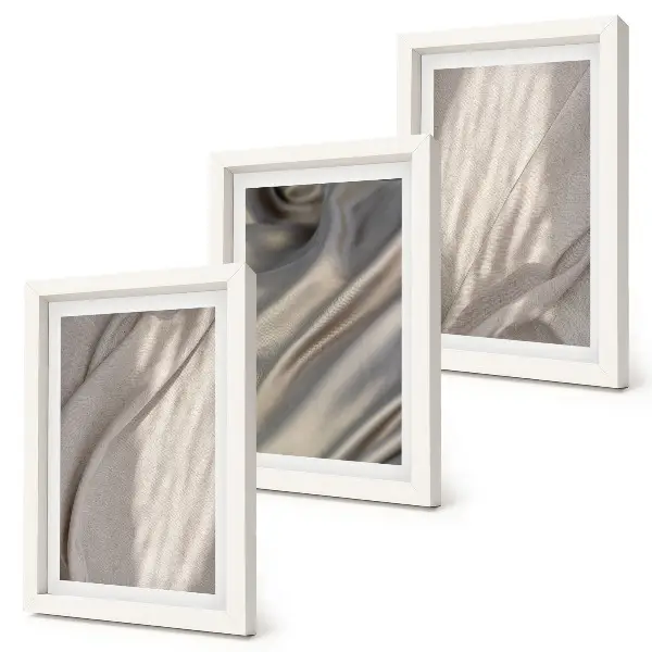 3-piece wall art set featuring close-up natural fabric textures in a boho style