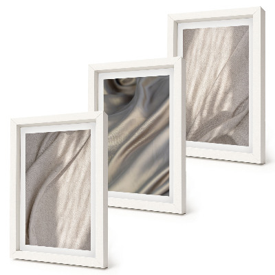 3-piece wall art set Close-up of natural fabric structures in boho style