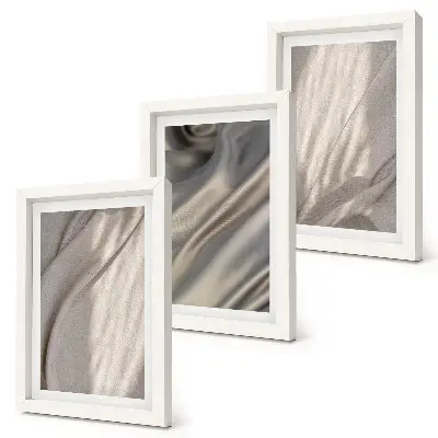 3-piece wall art set featuring close-up natural fabric textures in a boho style