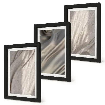 3-piece wall art set featuring close-up natural fabric textures in a boho style