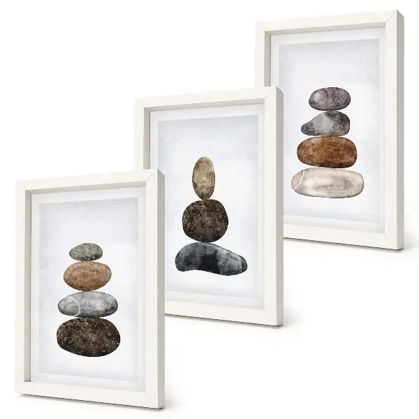 Photo frame wall Stacks of stones minimalist boho painting