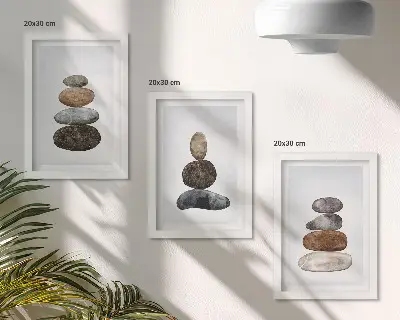 Photo frame wall Stacks of stones minimalist boho painting
