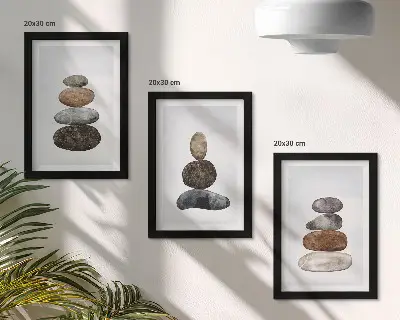 Photo frame wall Stacks of stones minimalist boho painting
