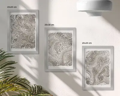 Modern Shapes Abstract Painting framed triptych