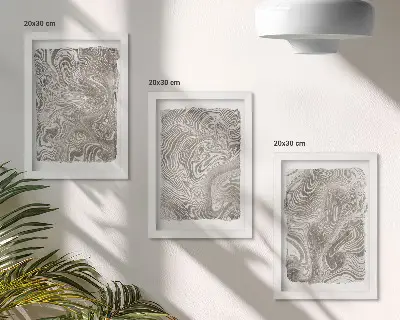 Modern Shapes Abstract Painting framed triptych
