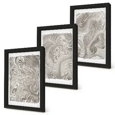Modern Shapes Abstract Painting framed triptych