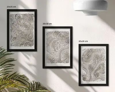 Modern Shapes Abstract Painting framed triptych