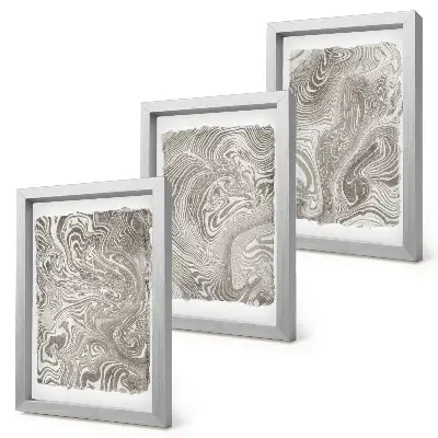 Modern Shapes Abstract Painting framed triptych