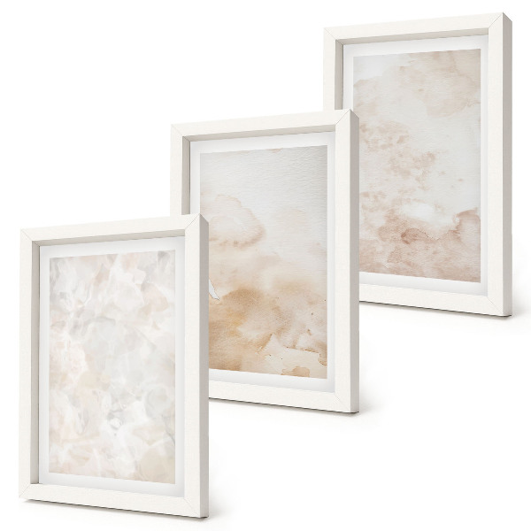 3-piece wall art set Fashionable textures in pastel light colors