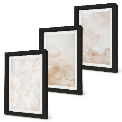 3-piece wall art set Fashionable textures in pastel light colors