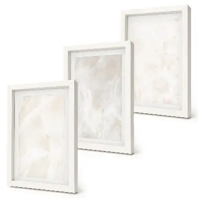Photo frame wall with an elegant marble stone background texture