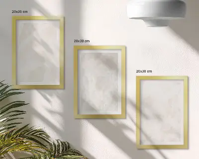 Photo frame wall with an elegant marble stone background texture
