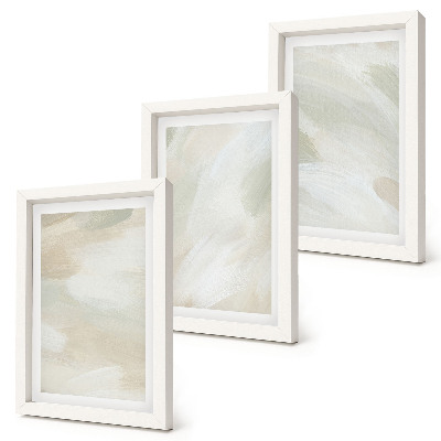 Framed triptych Bright abstract paints on canvas, delicate boho style
