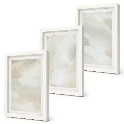 Bright abstract canvas triptych delicate boho style framed art
