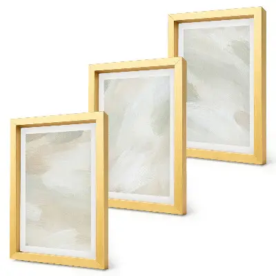 Bright abstract canvas triptych delicate boho style framed art