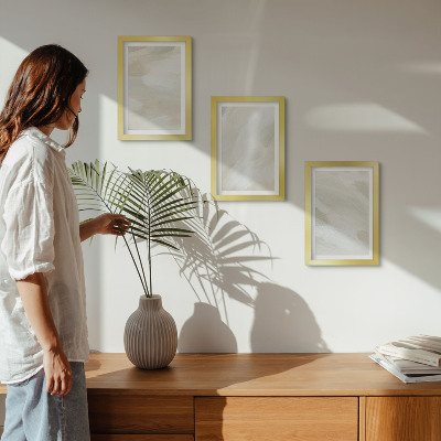 Framed triptych Bright abstract paints on canvas, delicate boho style