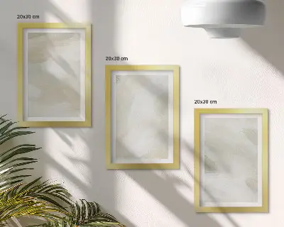 Bright abstract canvas triptych delicate boho style framed art