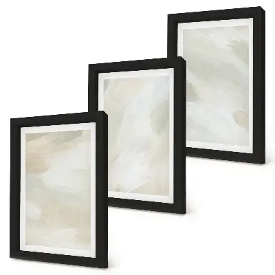 Bright abstract canvas triptych delicate boho style framed art