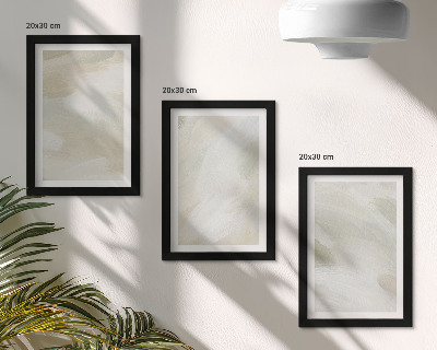 Framed triptych Bright abstract paints on canvas, delicate boho style
