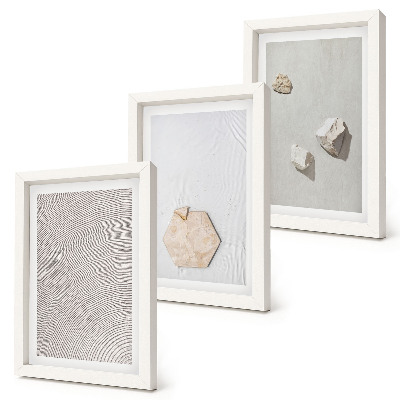 3-piece wall art set Light textures on the sand, delicate boho style