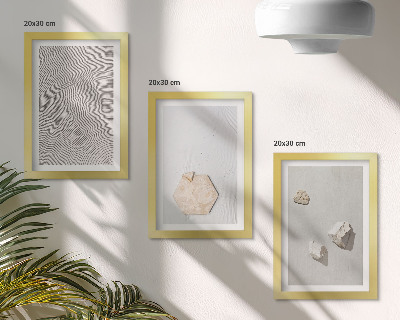 3-piece wall art set Light textures on the sand, delicate boho style