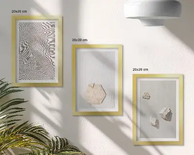 3-piece wall art set with light sand textures in a delicate boho style