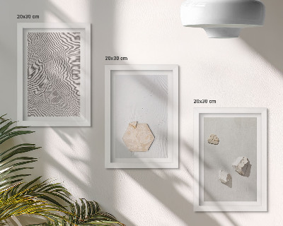 3-piece wall art set Light textures on the sand, delicate boho style