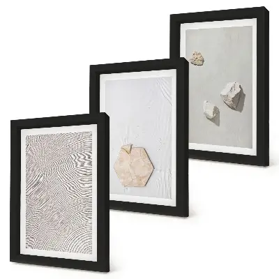 3-piece wall art set with light sand textures in a delicate boho style