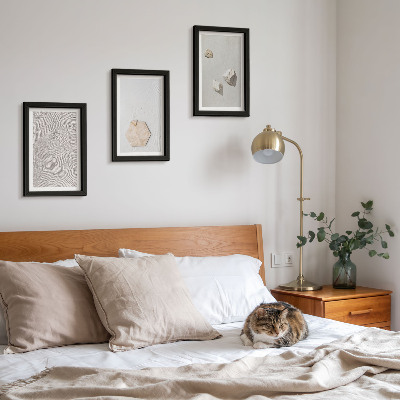 3-piece wall art set Light textures on the sand, delicate boho style