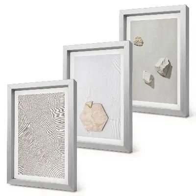 3-piece wall art set with light sand textures in a delicate boho style
